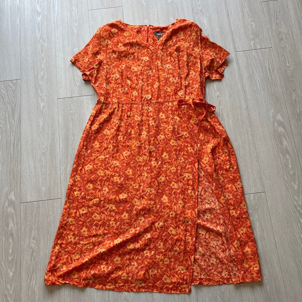 Designs Lane Bryant Dress 24 Orange Floral